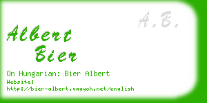 albert bier business card
